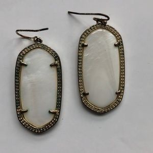 Kendra Scott-Elle Gold Drop Earrings, White Pearl